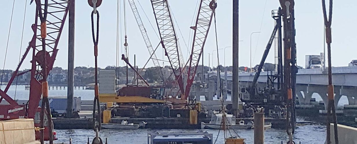 construction at Pensacola Bay Bridge